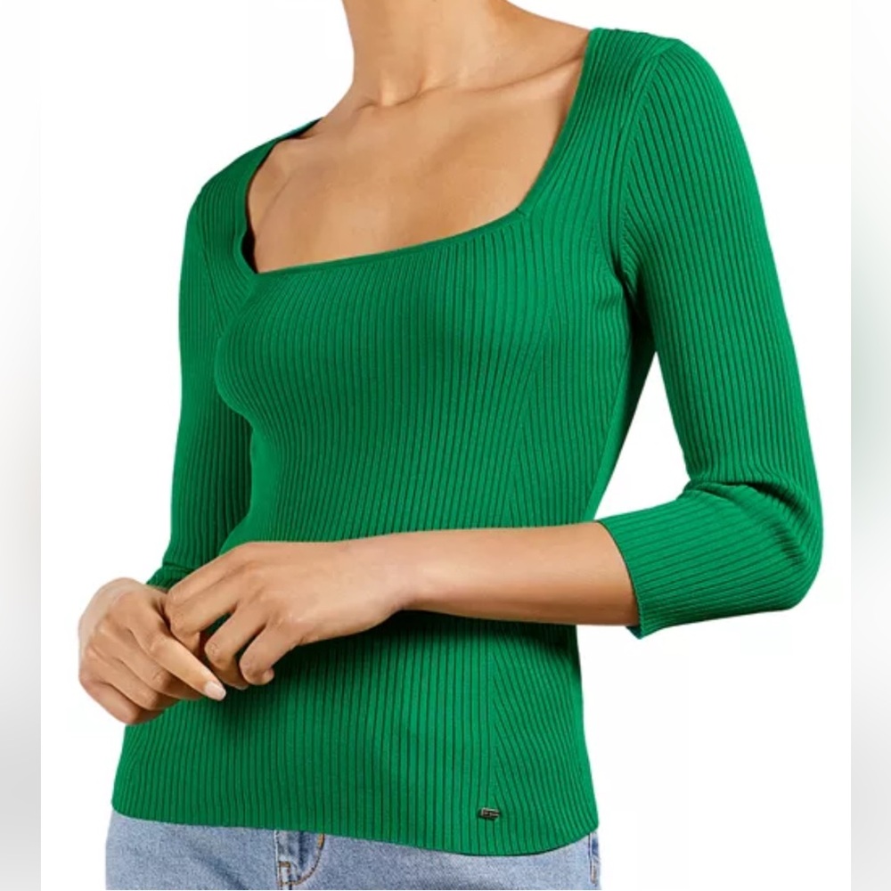 Ted Baker Square Neck Ribbed Top